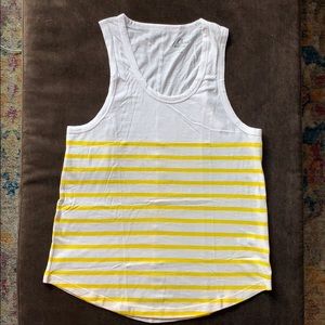 J crew yellow and white stripe tank
